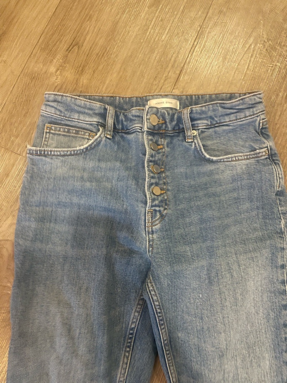 Anine Bing Jane Light Blue Straight-Leg Jeans - Picture 4 of 8